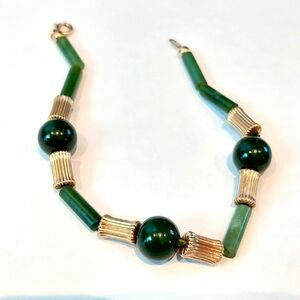 Antique Jade Gold Filled Bracelet